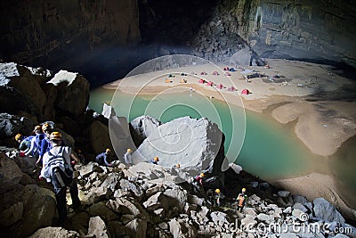 Entrance of Hang En cave, the world 3rd largest cave Stock Photo